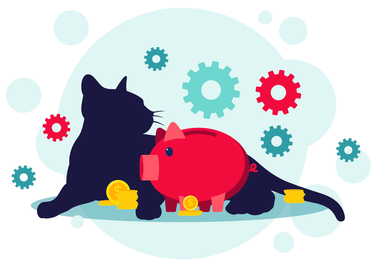 Cat with Piggy Bank